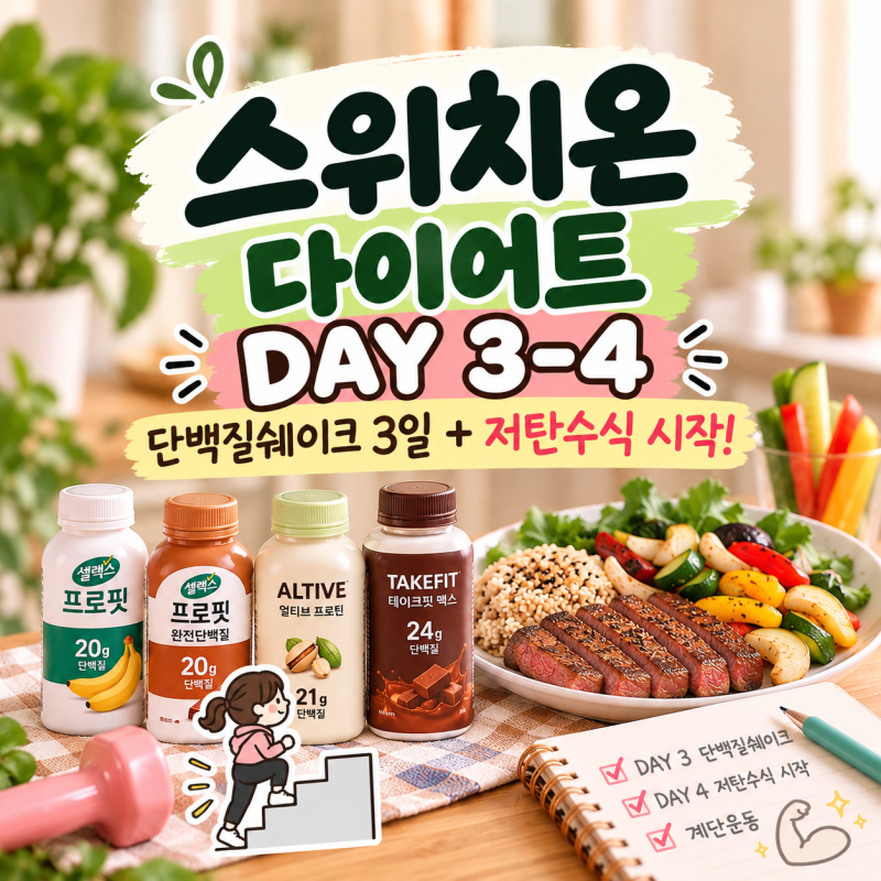 스위치온 다이어트 3~4일차 후기 드디어 밥을 먹었다