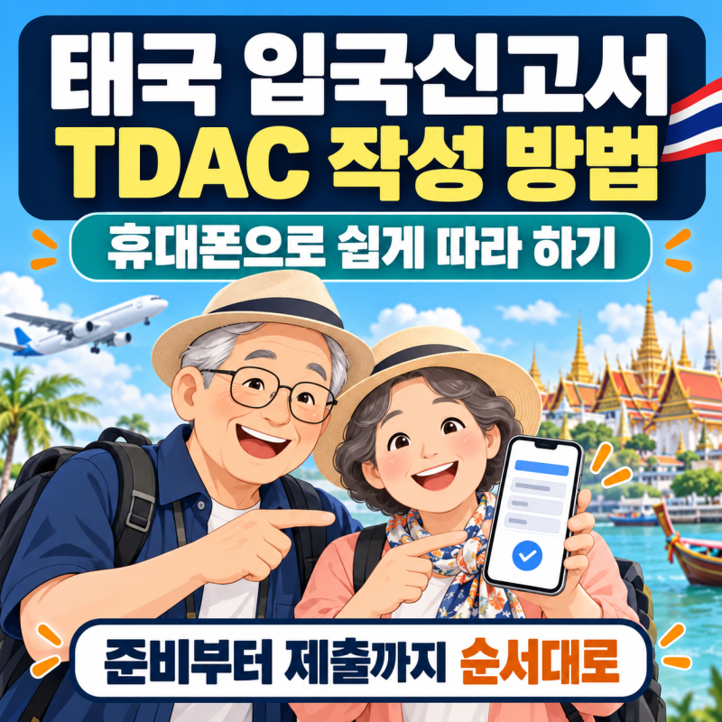 태국 입국신고서 TDAC작성방법/휴대폰으로 따라 하기