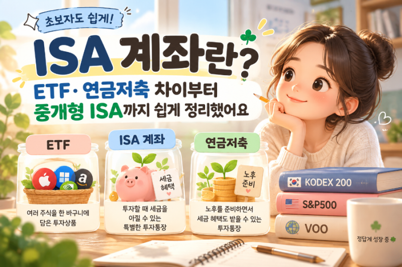 ISA 계좌란? 연금저축·ETF까지 초보자도 쉽게 정리해봤어요