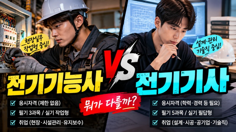 전기기사 응시자격 전기기능사 차이