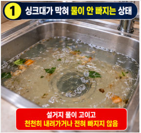 싱크대 배수구 막혔을 때 뚫는법 과탄산소다 뜨거운 물 조합 주의점 총정리