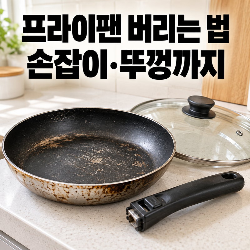 프라이팬 버리는 법｜코팅팬은 고철? 일반쓰레기? 손잡이·뚜껑까지 정리