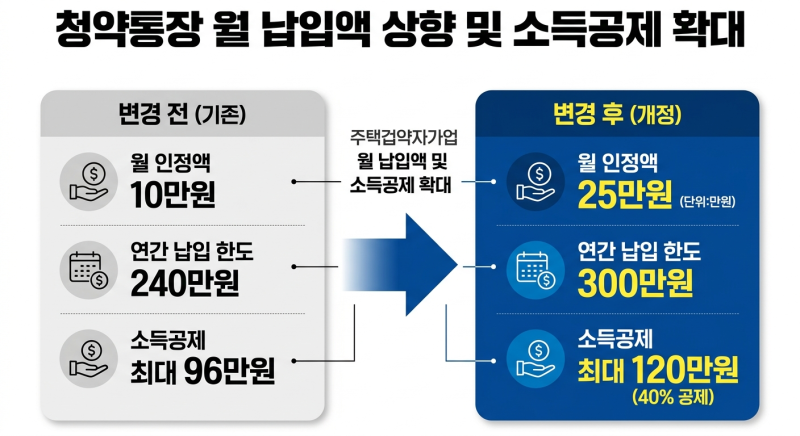 청약통장 월 25만원 상향 소득공제 한도와 공공분양 청약 전략 총정리