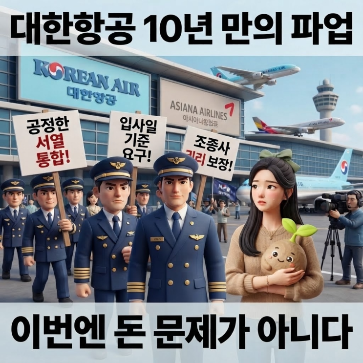 ️ <b>대한항공</b> 10년 만의 파업, 이번엔 돈 문제가 아니다