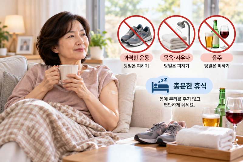 독감 예방접종 후 운동·목욕·음주는 괜찮을까? 접종 당일 주의사항