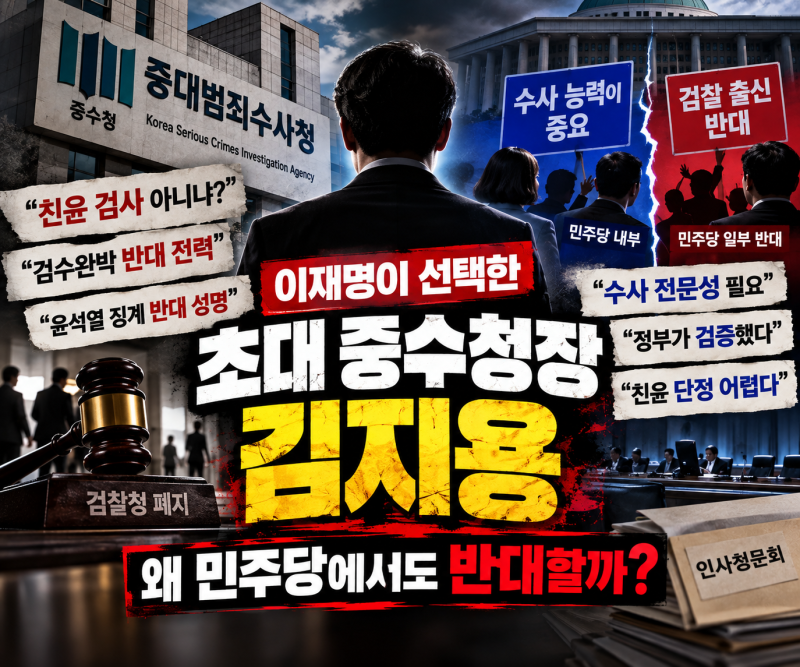 이재명이 선택한 초대 중수청장 김지용｜왜 민주당에서도 반대할까