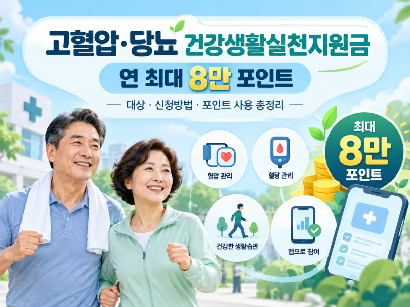 고혈압·당뇨 건강생활실천지원금 8만원 신청방법｜대상·포인트·병원비 사용 총정리