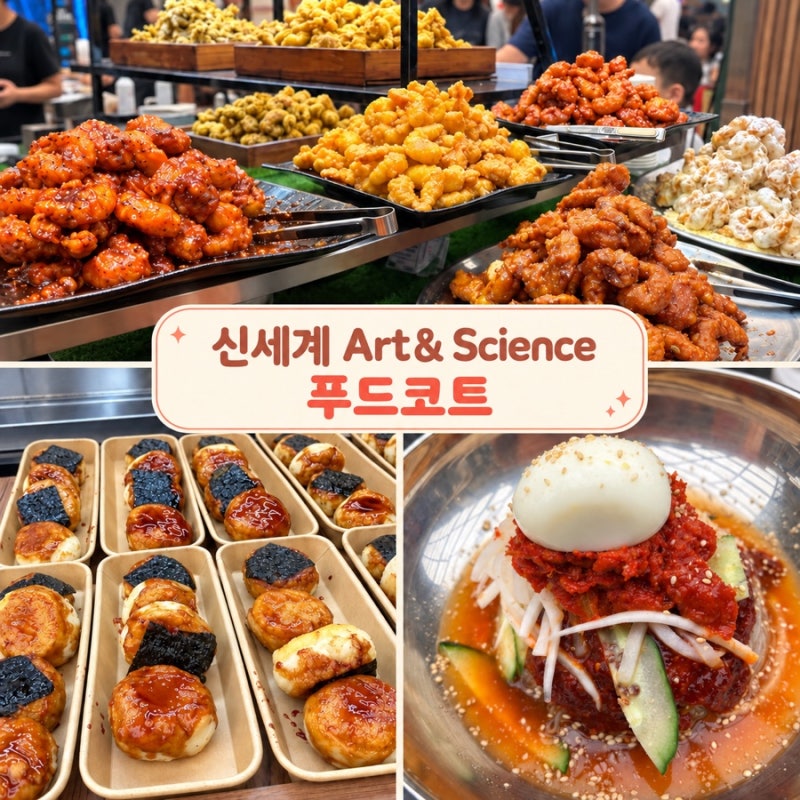 대전 도룡동｜신세계 백화점 푸드코트 뭐 먹지? [속초 코다리냉면] 먹고 다른 먹거리까지 싹 ....