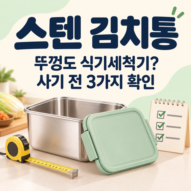 스텐 김치통, 뚜껑까지 식기세척기에? 사기 전 확인할 3가지
