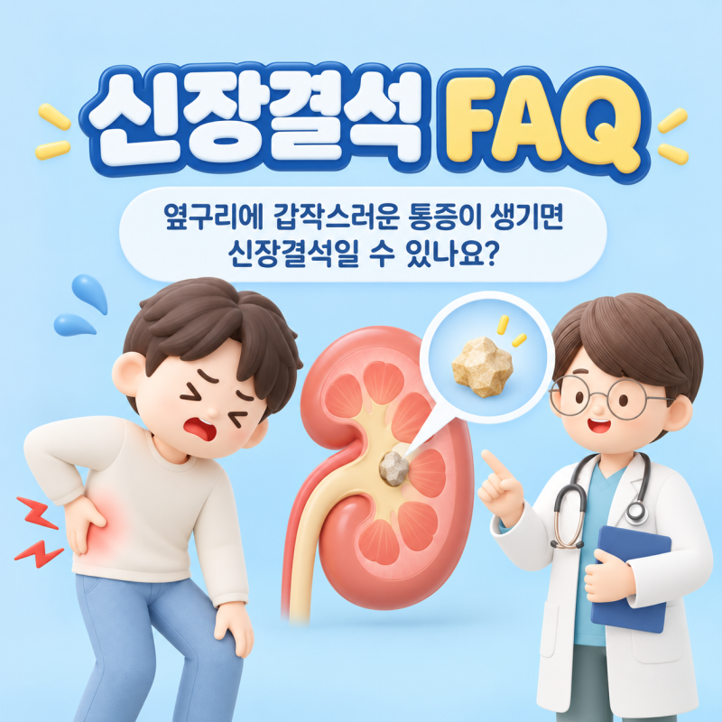 신장결석 FAQ｜옆구리에 갑작스러운 통증이 생기면 신장결석일 수 있나요?