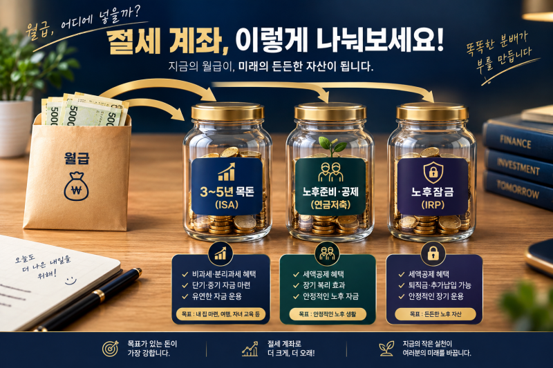 ISA·연금저축·IRP 어디부터 넣을까? 월급쟁이 절세 계좌 입금 우선순위