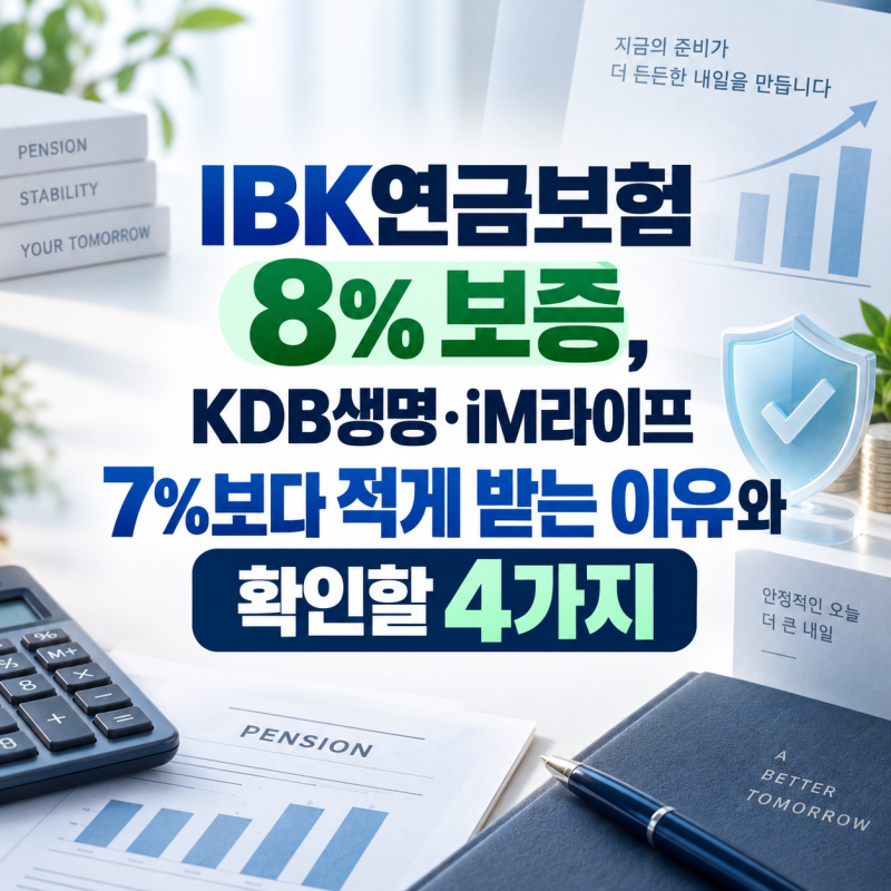IBK연금보험 8% 보증, KDB생명·iM라이프 7%보다 적게 받는 이유와 확인할 4가지