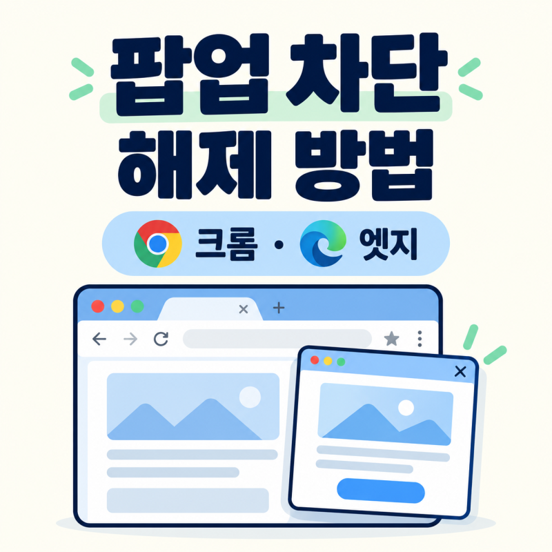 팝업 차단 해제 방법｜크롬·엣지에서 필요한 사이트만 허용하기