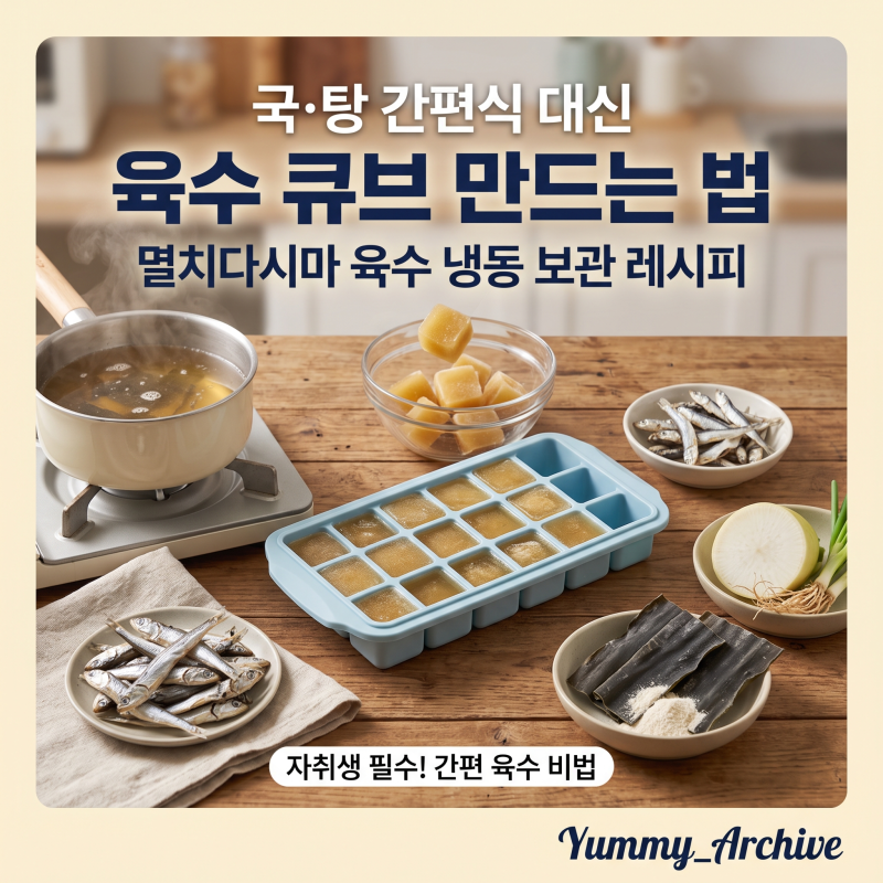 국·탕 간편식 대신 육수 큐브 만드는 법, 멸치다시마 육수 냉동 보관 레시피