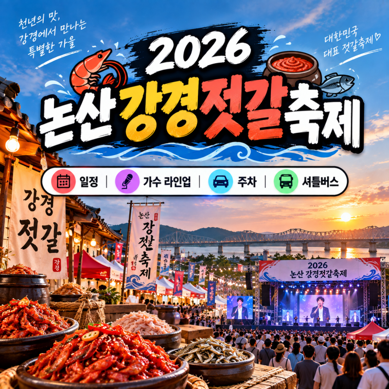 2026 논산 강경젓갈축제 일정 및 가수 라인업 (+주차, 셔틀버스)