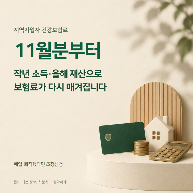지역 건보료 11월부터 바뀝니다, 폐업·퇴직했다면 조정신청으로 줄이세요 — 지역가입자 건....