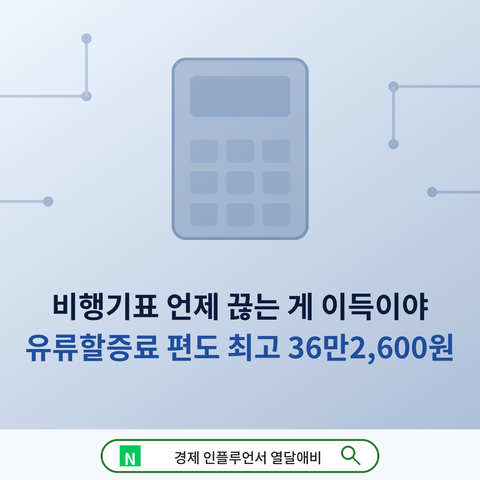 "비행기표 예약 시기 이 때" 유류할증료보다 더 중요해요