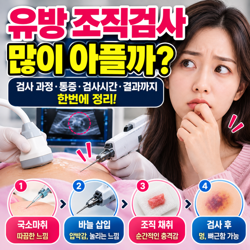 유방 조직검사 많이 아플까? 마취부터 통증·검사시간·결과까지 솔직 정리