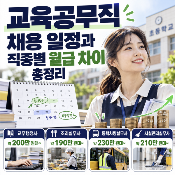 교육공무직 채용 일정과 직종별 월급 차이 총정리