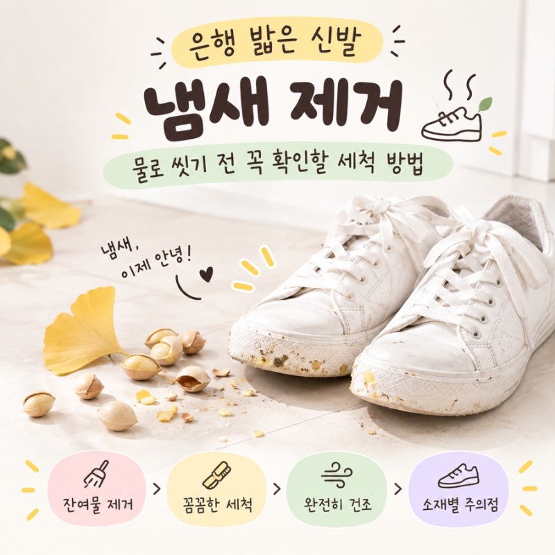 은행 밟은 신발 냄새 제거｜물로 씻기 전 꼭 확인할 세척 방법