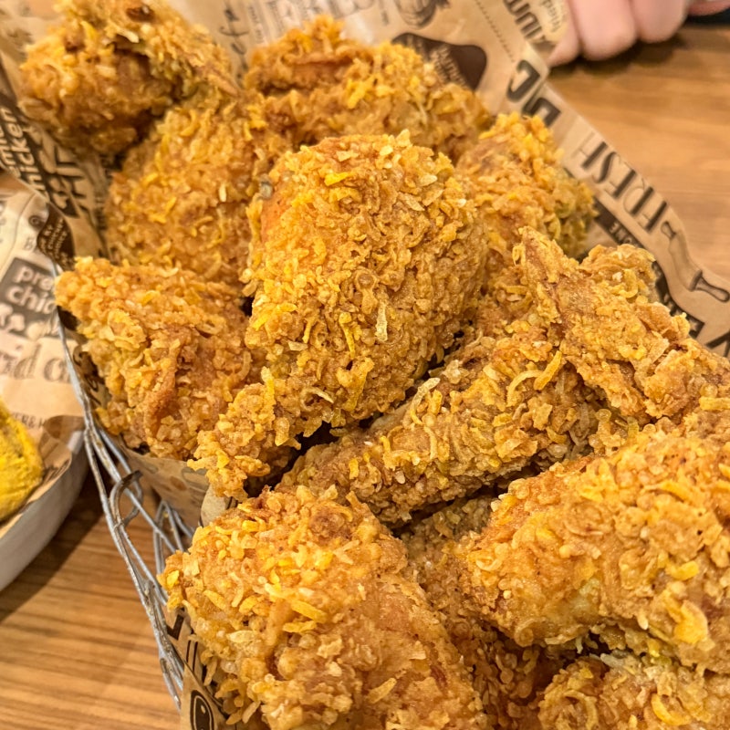 용인 죽전동 새터마을 치킨 사이드 메뉴 맛집 콰삭킹, 카이막 치즈볼, 뿌링 핫도그! 'bhc치킨 ....