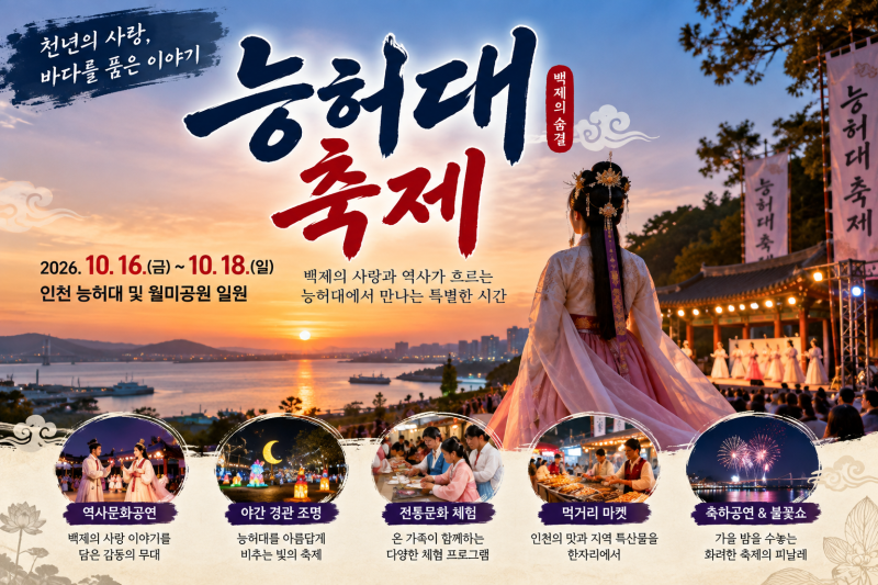 능허대 축제 2026 일정 총정리｜라인업 박서진·리센느, 2000대 드론쇼·불꽃놀이