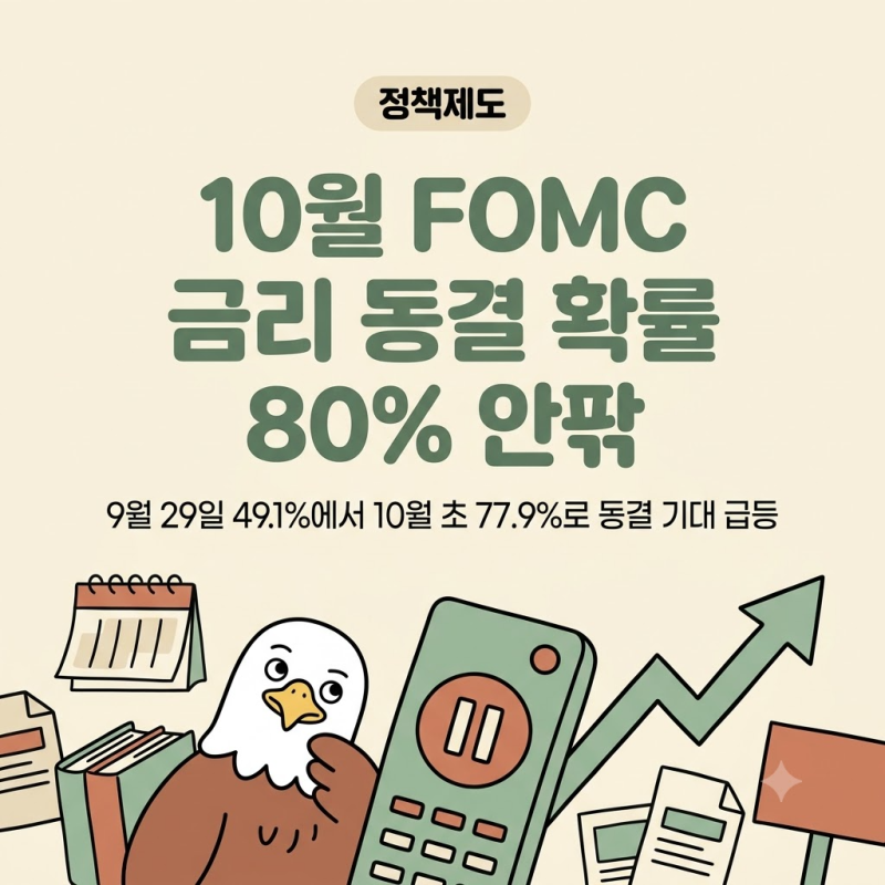 10월 FOMC 금리 동결 확률 80% 안팎, 미국증시 안도 랠리가 한국 증시에 주는 의미