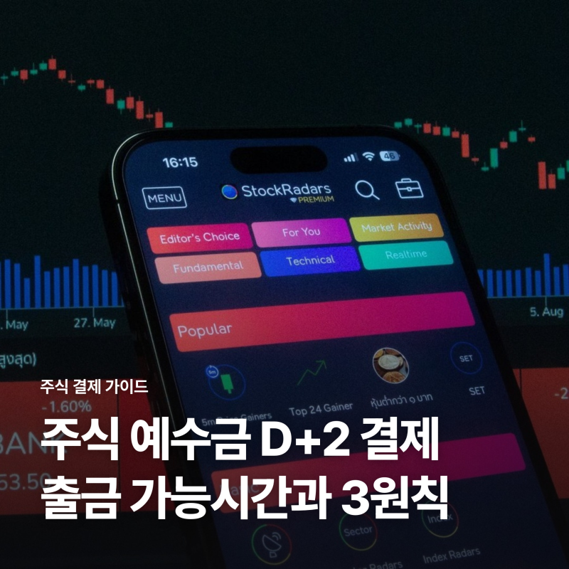 주식 예수금 D+2 출금 가능시간과 인출 기준, 매도 후 즉시 이체 안 되는 이유와 3원칙