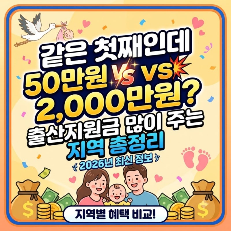 ️ 같은 첫째인데 50만원 vs 2,000만원?출산지원금 많이 주는 지역 총정리