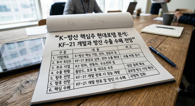 K-방산 핵심주 현대로템 분석: KF-21 개발과 방산 수출 수혜 전망