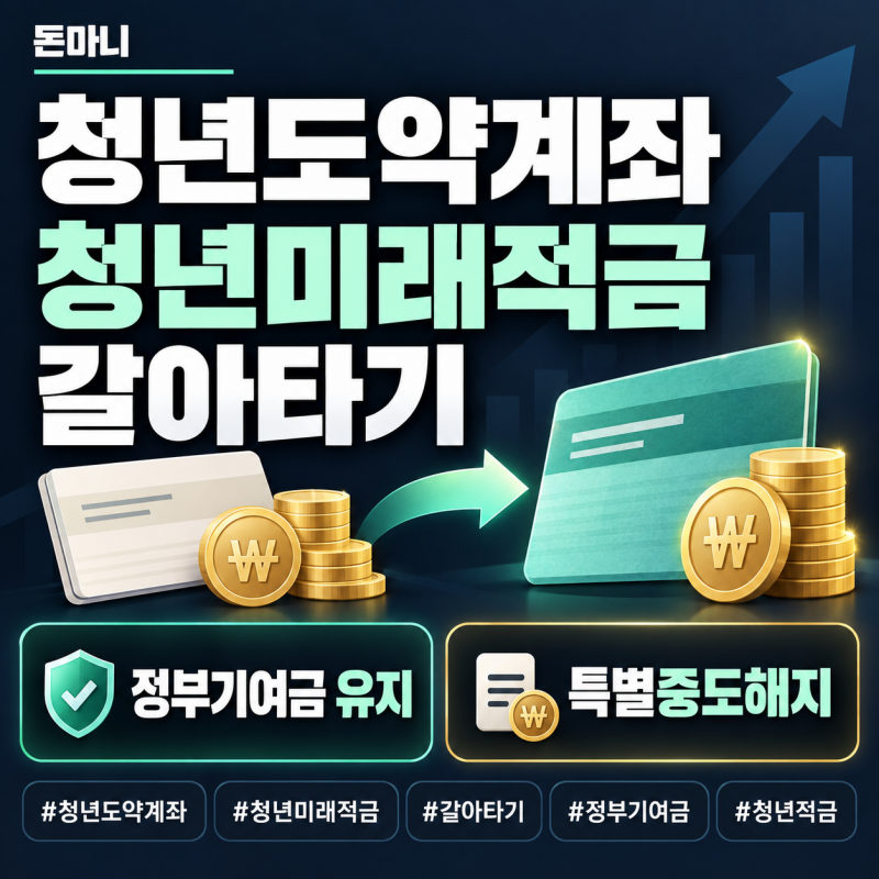 청년도약계좌 청년미래적금 갈아타기, 해지해도 정부기여금 유지될까?