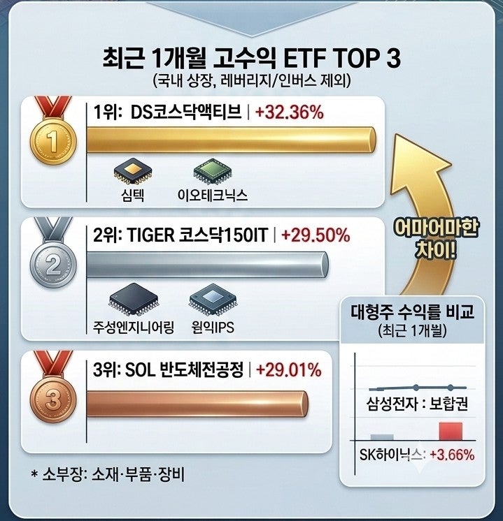 [반도체주식ETF] 한 달 만에 20% 급등? 삼성전자·SK하이닉스 넘어선 ‘반도체 소부장 ETF’ 랠리