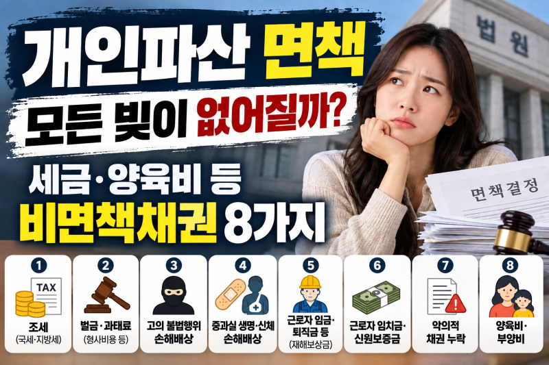 개인파산 면책받으면 모든 빚 없어질까? 세금·양육비 등 비면책채권 8가지