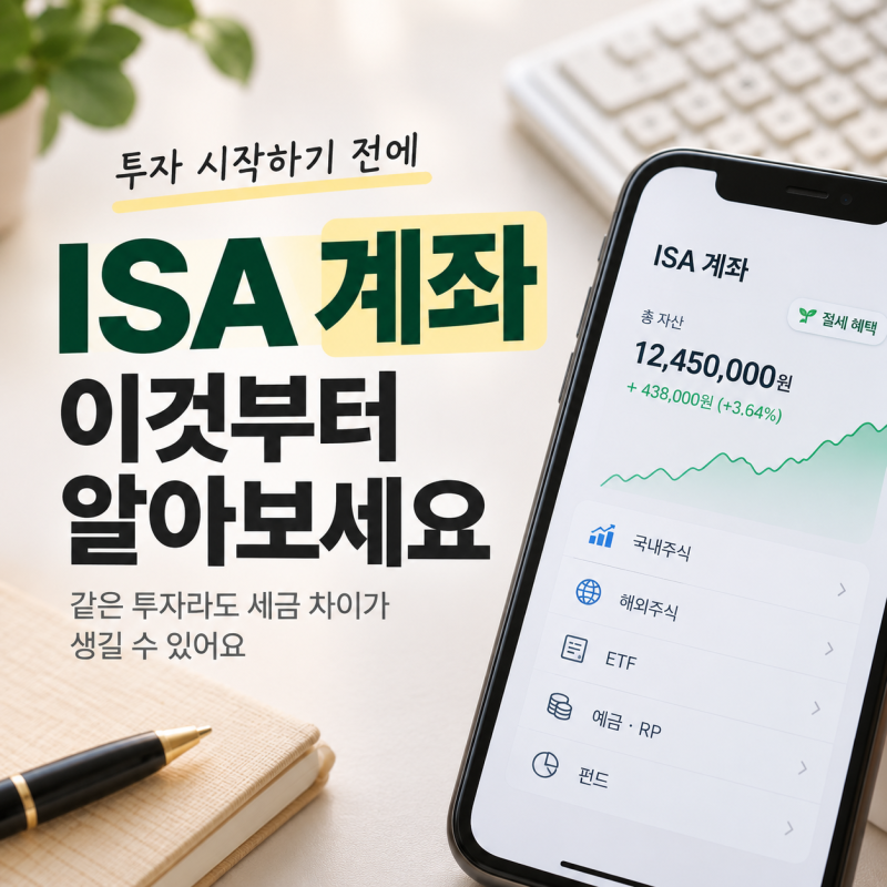 'ISA 계좌 개설 방법' 모르고 투자 시작하면 세금에서 손해 볼 수도 있어 씁쓸하네요