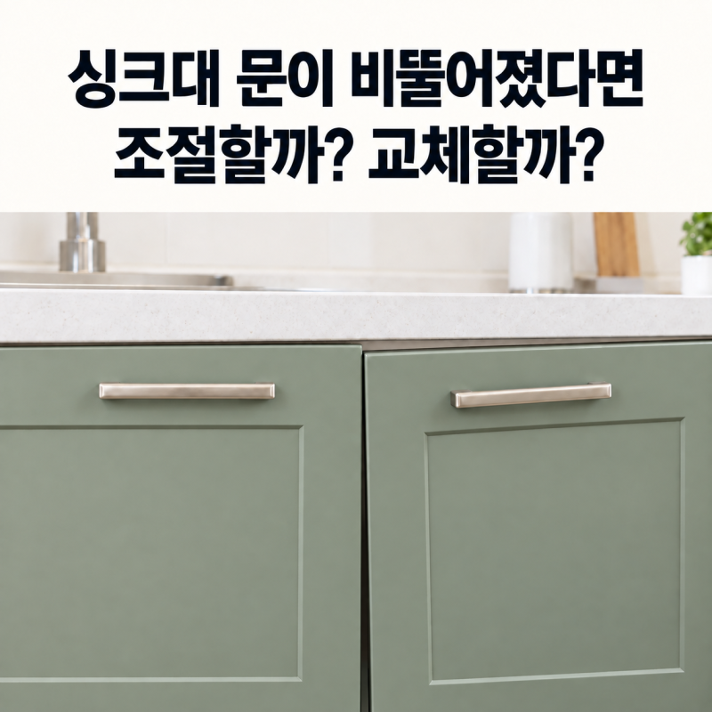 싱크대 문이 비뚤어졌을 때, 경첩 조절과 교체를 구분하는 법