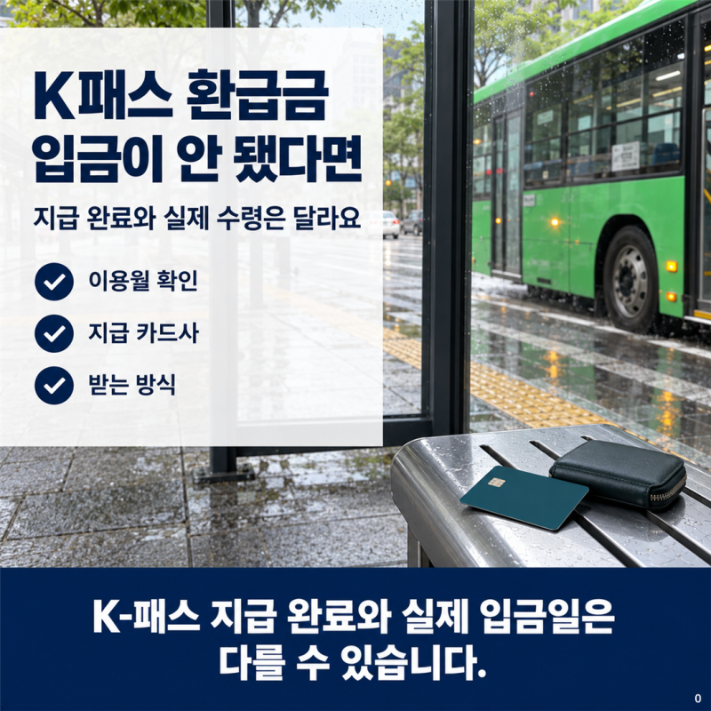 K패스 환급금 지급 완료인데 입금 안 됐다면? 카드사별 확인 방법