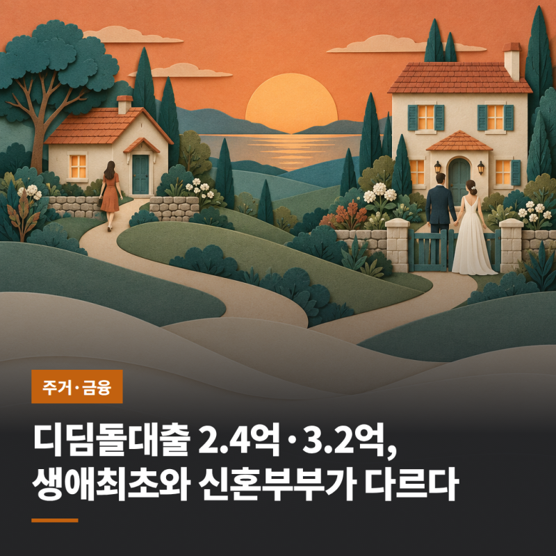 디딤돌대출 2.4억·3.2억, 생애최초와 신혼부부가 다르다