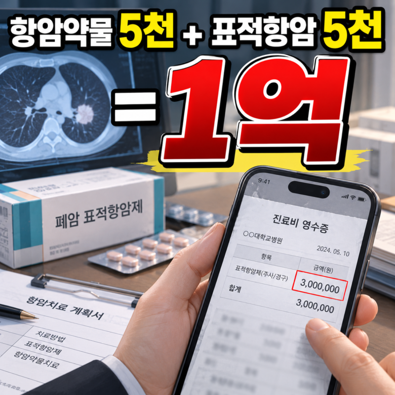 표적항암치료비 급여 비급여 차이, 항암약물 표적항암 합쳐 1억