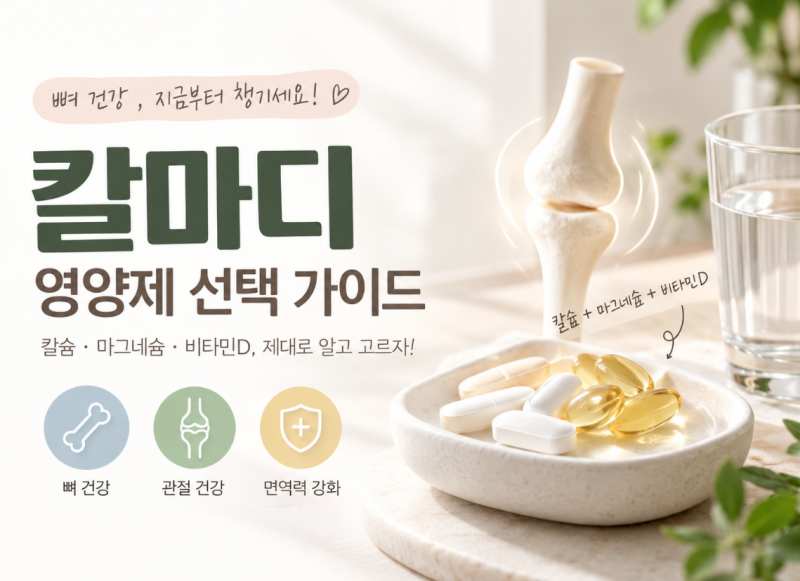 칼마디, 이렇게 고르세요! 칼슘·마그네슘·비타민D 제대로 고르는 법
