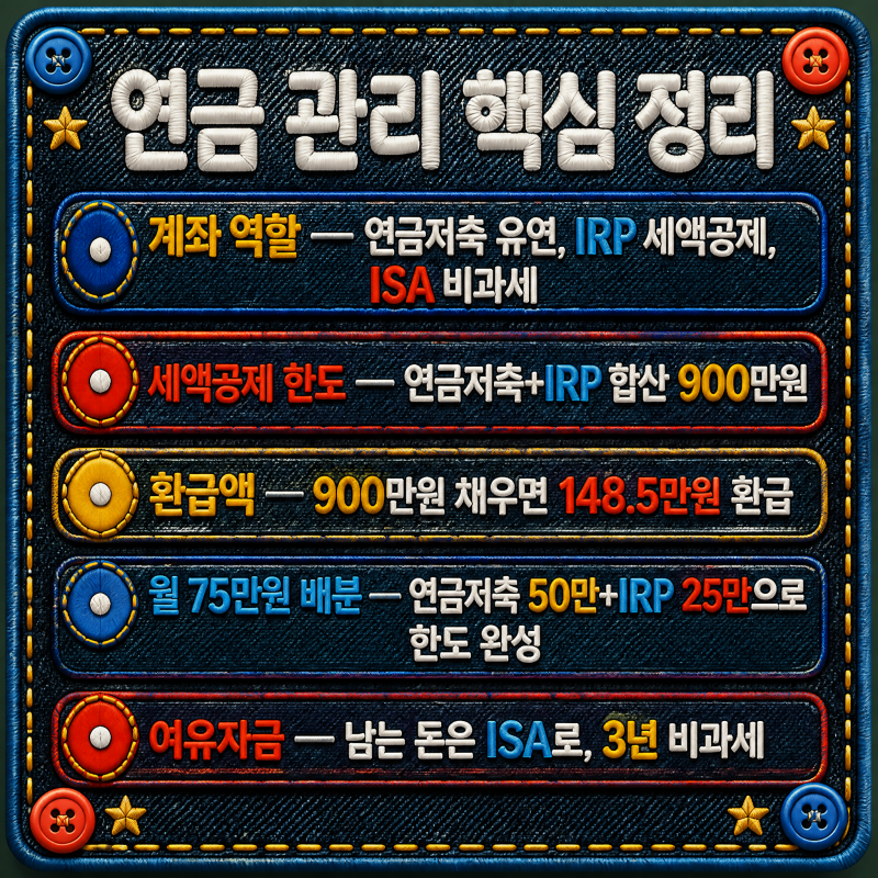 연금 관리 순서, 연금저축·IRP·ISA로 세액공제 148만원 받기