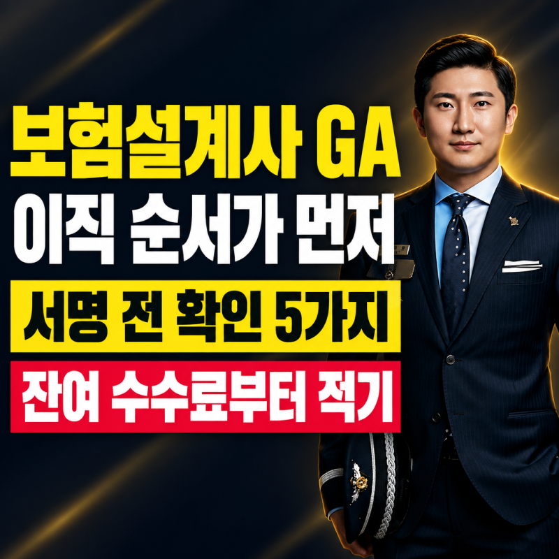 보험설계사 GA 이직 준비, 서명하기 전에 순서대로 확인할 것들