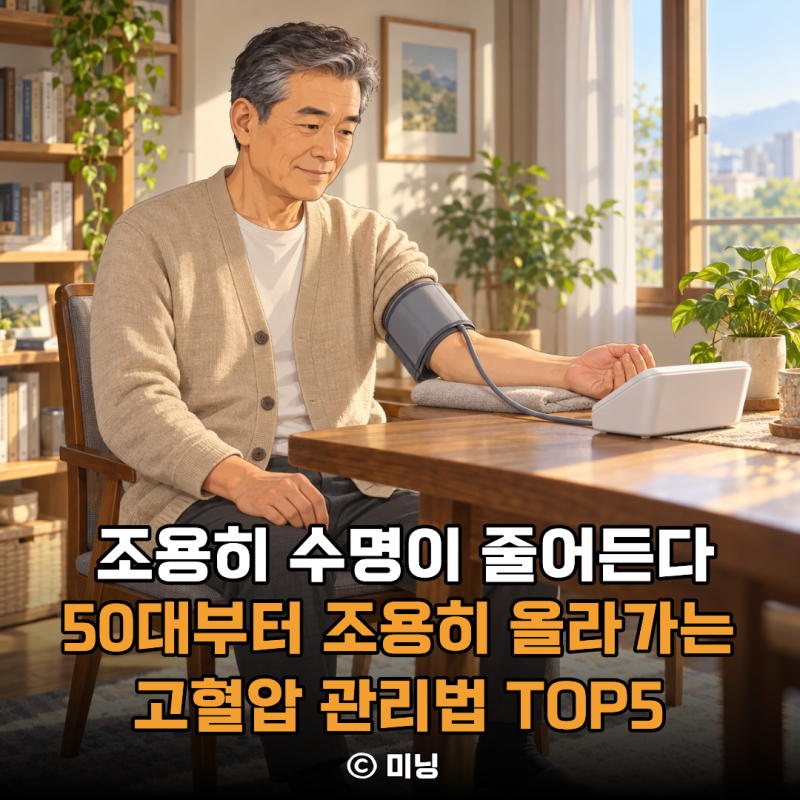 “조용히 수명이 줄어든” 50대부터 조용히 올라가는 고혈압 관리법포인트 TOP5