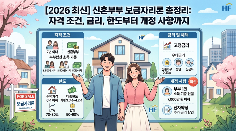 내 집 마련 성공? 신혼부부 보금자리론 금리·한도 싹 다 정리 (feat. 결혼 페널티 끝!)