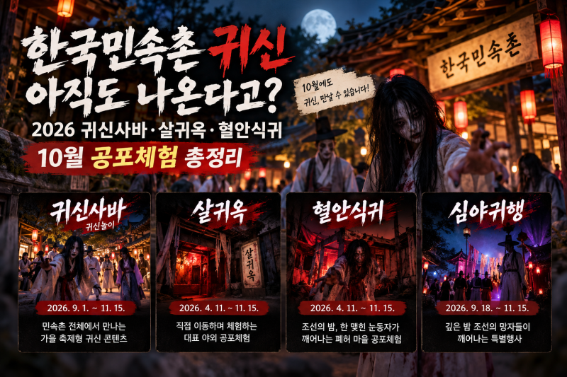 한국민속촌 귀신 아직도 나온다고? 2026 귀신사바·살귀옥·혈안식귀 10월 공포체험 총정리