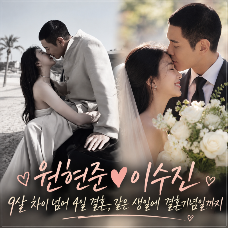 원현준 이수진 결혼, 9살 나이 차이보다 특별했던 같은 생일과 운명 같은 인연