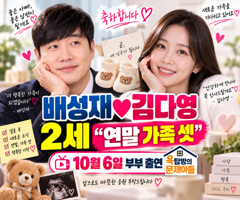 배성재 김다영 임신 직접 발표, 연말 가족 셋·10월 6일 방송