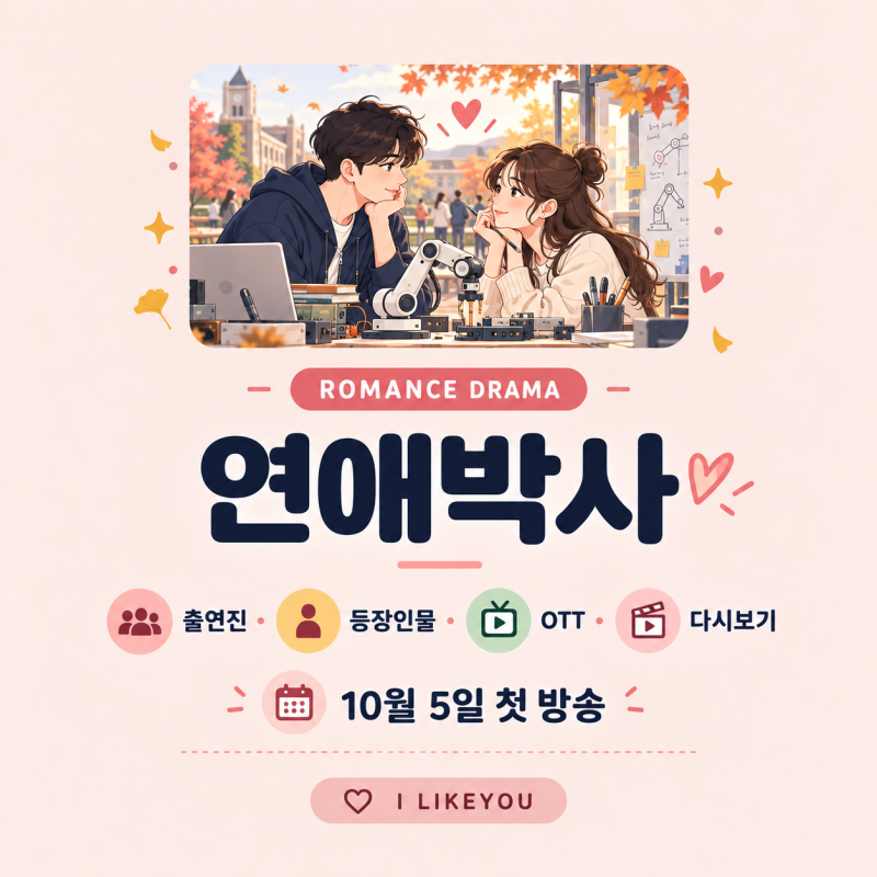 연애박사 기본정보 출연진 등장인물 몇부작·OTT·다시보기 재방송