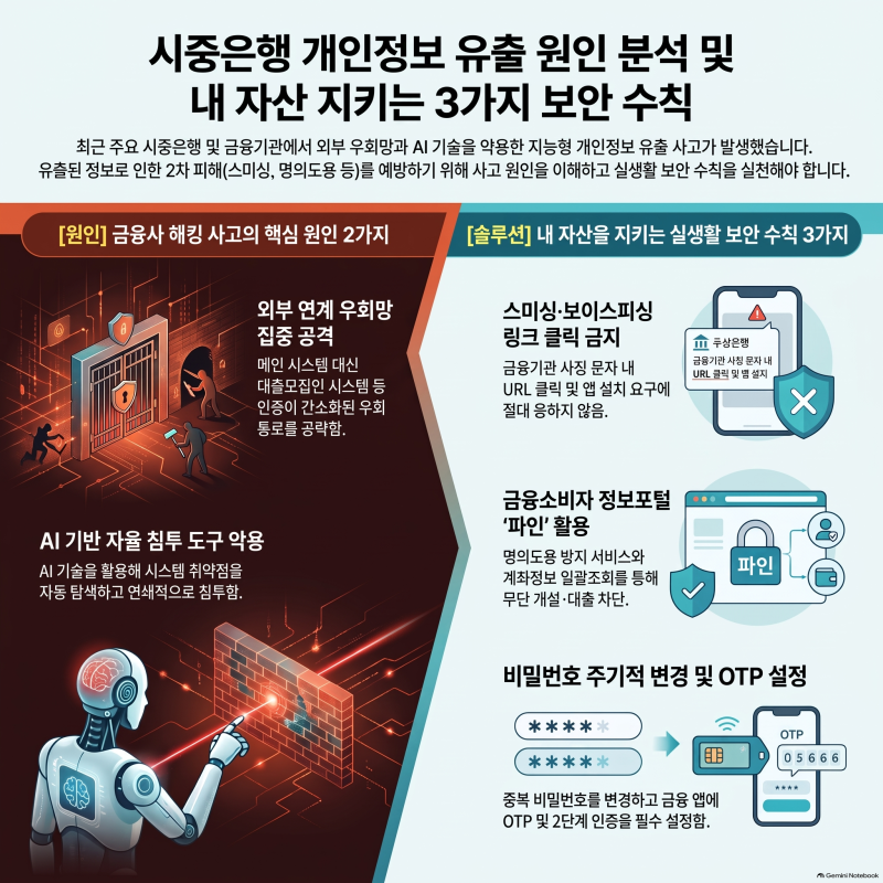 [최근 시중은행 해킹 개인정보 유출 사고 총정리! 내 소중한 정보와 자산 지키는 실생활 보안....