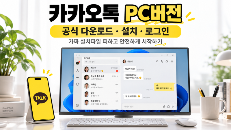 카카오톡 PC버전｜공식 다운로드·설치·로그인 방법