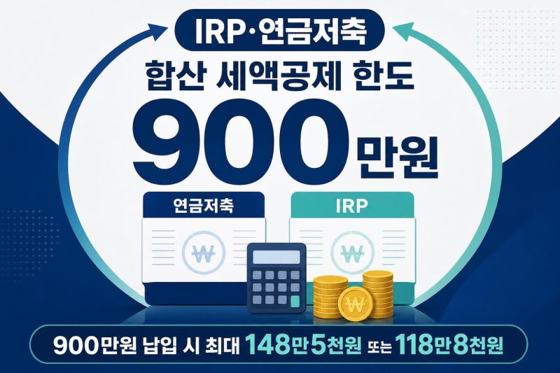 IRP·연금저축 공제 한도 조회 방법, 900만원 남은 한도 계산하기